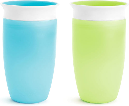 Munchkin® Miracle® 360 Toddler Sippy Cup, Spill Proof, 10 Ounce, 2 Pack, Green/Blue