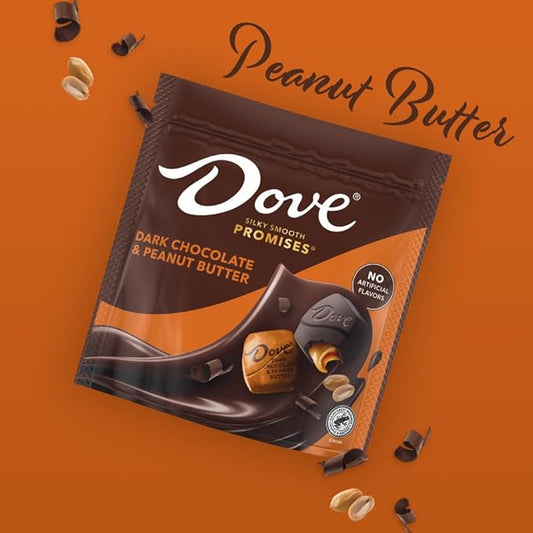 DOVE PROMISES Individually Wrapped Dark Chocolate & Peanut Butter Candy, 6.74 Oz Bag (Pack of 8)