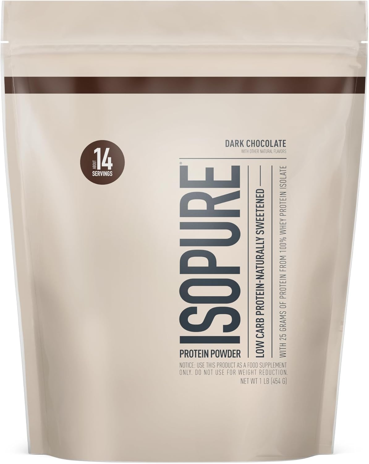 Isopure Protein Powder, Whey Protein Isolate Powder, 25g Protein, Low Carb & Keto Friendly, Naturally Sweetened & Flavored, Flavor: Chocolate, 14...