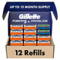 Gillette Mens Razor Blade Refills, 10 Fusion5 Cartridges, 2 ProGlide Cartridges, Lubrastrip for a More Comfortable Shave 12 Count(Pack of 1)