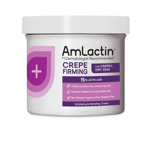AmLactin Crepe Firming Cream - 12 oz Body Cream with 15% Lactic Acid - Exfoliator and Moisturizer for Crepey, Dry Skin?