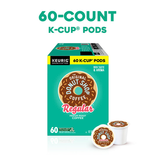 The Original Donut Shop, Regular Medium Roast K-Cup Coffee Pods, 60 Count