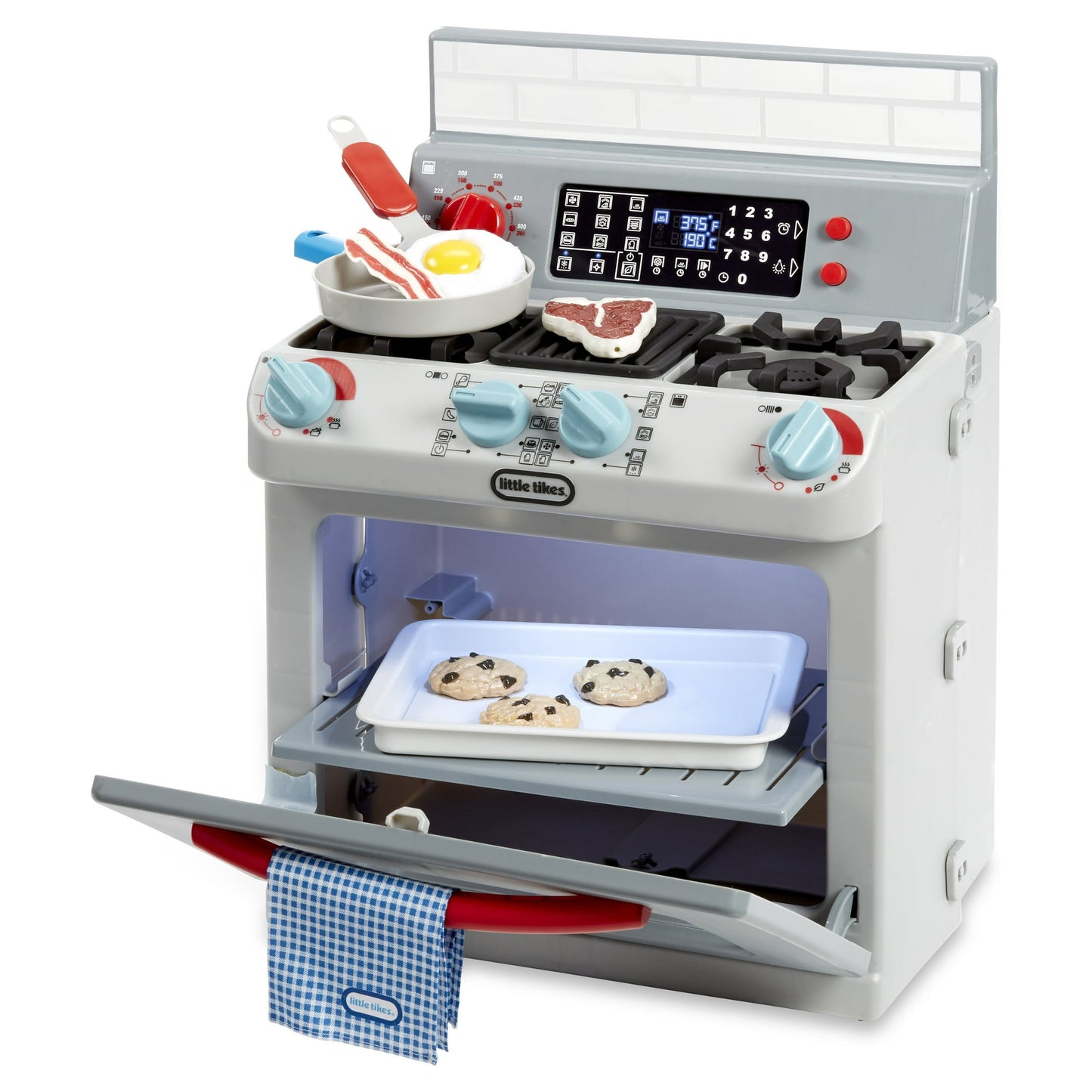 Little Tikes First Oven, Pretend Play Appliance with 11 Kitchin Accessories & Realistic Cooking Sounds, Kids Ages 2+