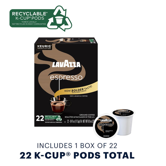 Lavazza Espresso Keurig K-Cup¨ Pods, Medium Roast, 100% Arabica (22 Pods)