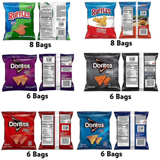 Frito-Lay Ruffles and Doritos Bold Variety Pack, 1 oz bags, 40 count
