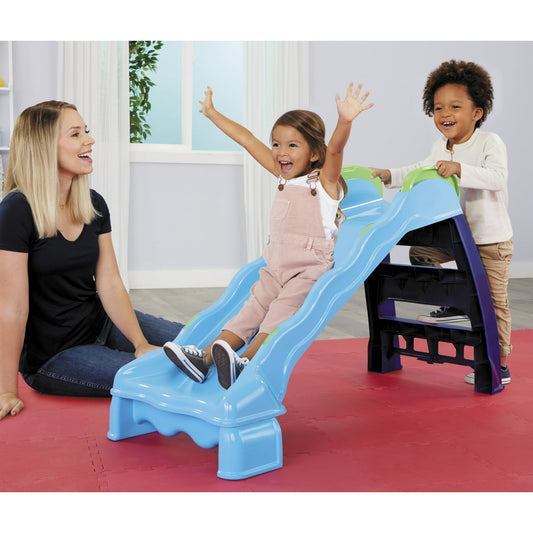Little Tikes 2-in-1 Outdoor-Indoor Wet or Dry Slide with Easy Storage, Blue, Ages 2 to 6