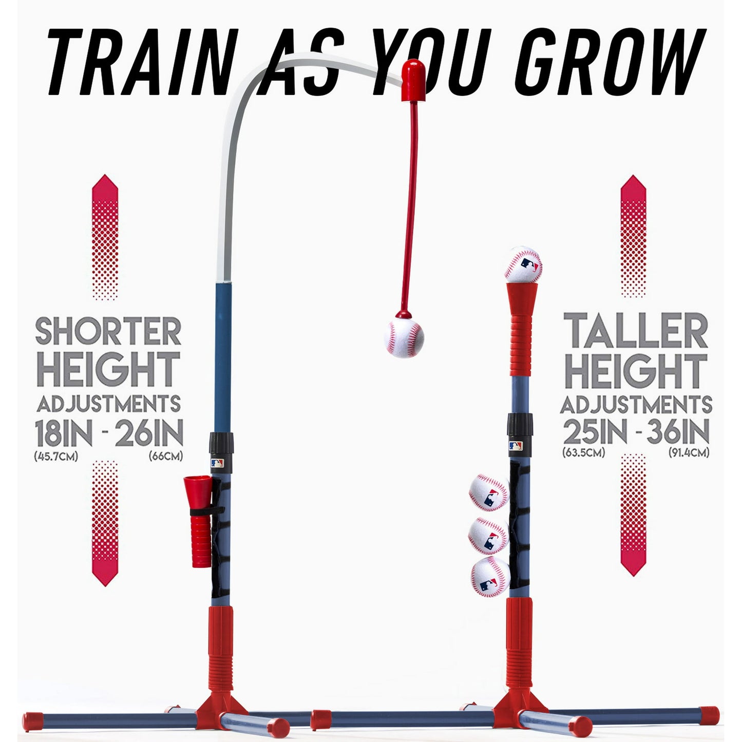 Franklin Sports Grow-with-Me Baseball Tee + Stand Set for Youth + Toddlers - 18" to 36" Adjustments