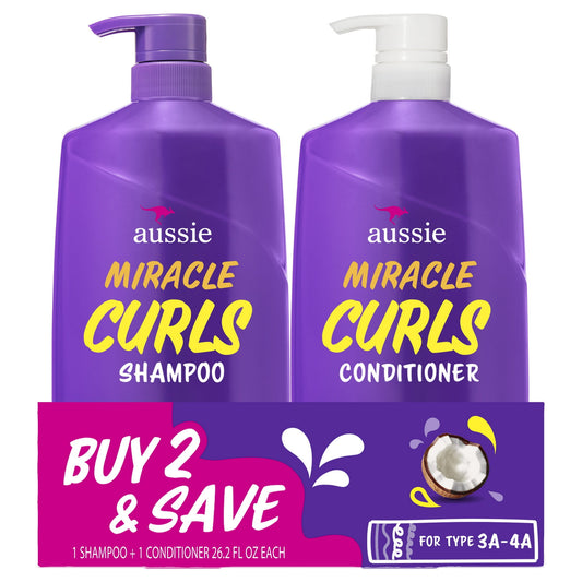Aussie Miracle Curls Hair Care Bundle: Shampoo, Conditioner, and 3 Minute Deep Treatment