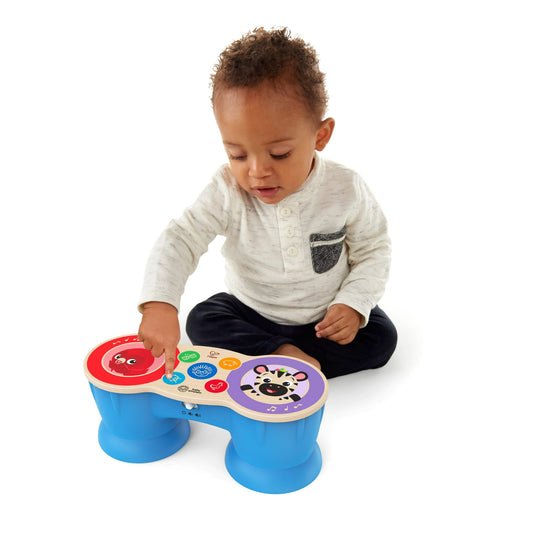Baby Einstein & Hape Upbeat Tunes Magic Touch Wooden Drums_ Infant and Toddler Musical Toy, Unisex