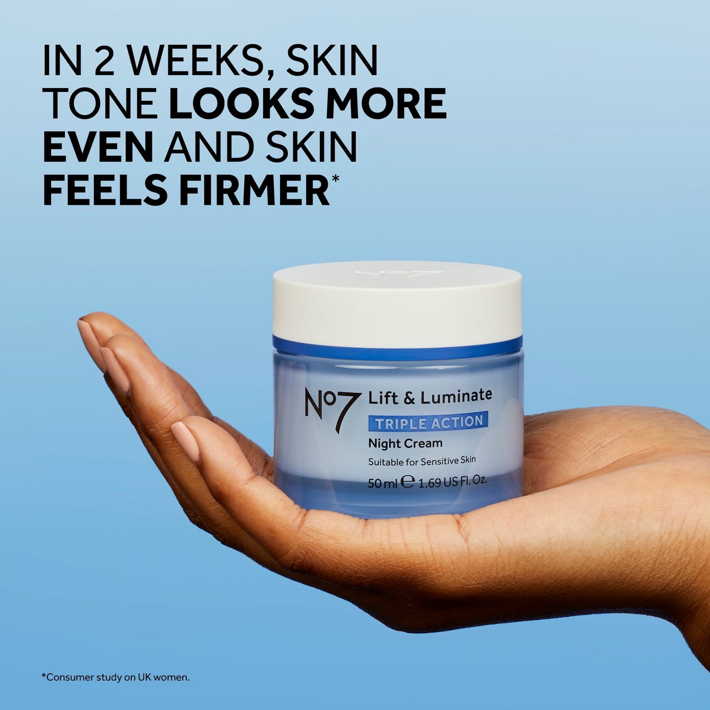 No7 Lift & Luminate Triple Action Night Cream with Collagen Peptides & Vitamin C, All Skin Types, 1.69 oz