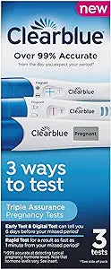 Clearblue Triple Assurance Pregnancy Test Kit, Home Pregnancy Tests, 3 Ways to Test, 3 Ct