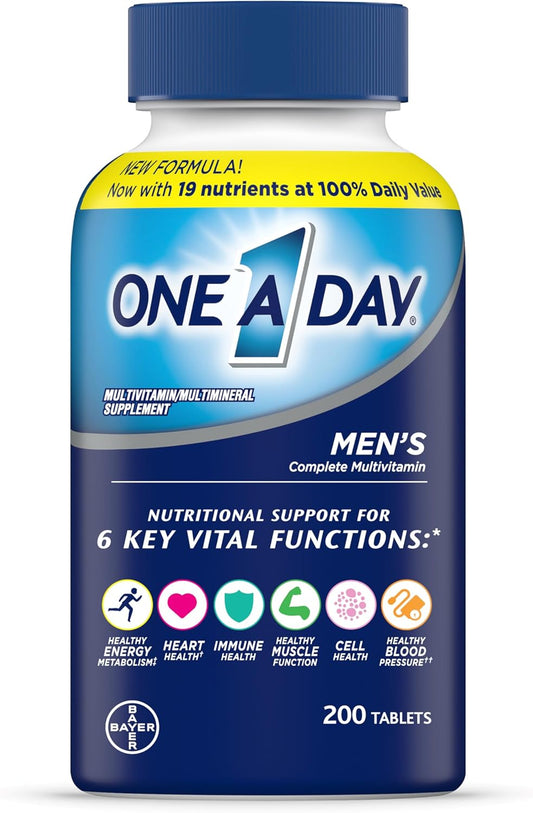 One A Day Men’s Multivitamin, Supplement Tablet with Vitamin A, Vitamin C, Vitamin D, Vitamin E and Zinc for Immune Health Support, B12, Calcium & more,...