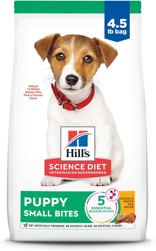 Hill's Science Diet Puppy Small Bites Chicken & Brown Rice Recipe Dry Dog Food, 4.5 lb bag