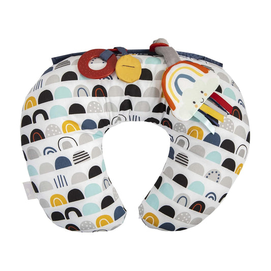 Boppy Tummy Time Prop, Black and White Modern Rainbows with Teething Toys, Fabric, A Smaller Size for Comfortable Tummy Time, Attached Toys Encourage Neck...