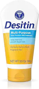 Desitin Skin Protectant and Diaper Rash Ointment Multi-Purpose with Vitamins A & D, Travel Size, 3.5. Oz Tube