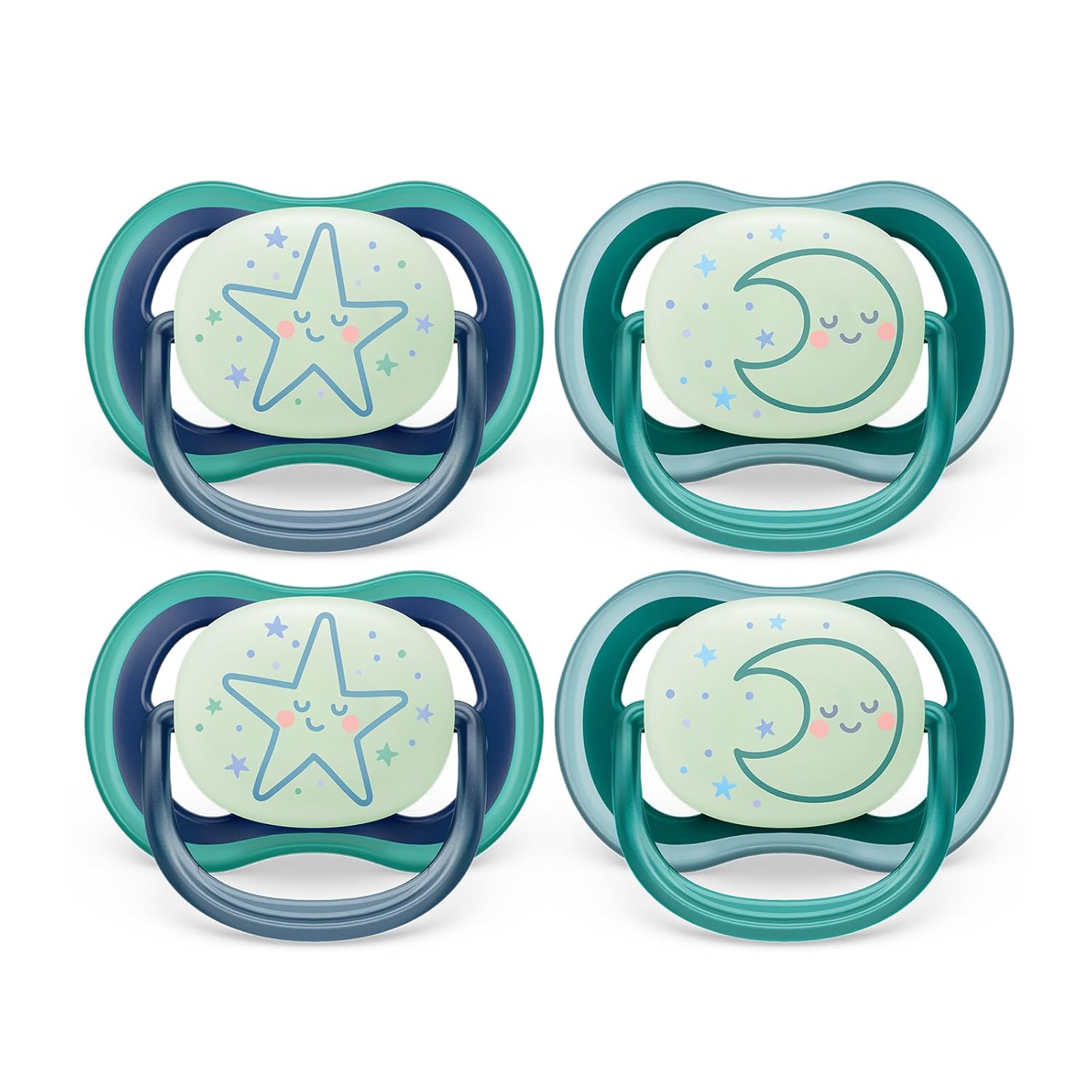 Philips Avent Ultra Air Pacifier - 4 x Light, Breathable Glow-in-The-Dark Baby Pacifiers for Babies Aged 6-18 Months, BPA Free with Sterilizer Carry Case,...