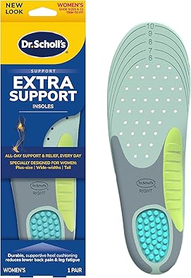 Dr. Scholl's Heavy Duty Support Insole Orthotics, Big & Tall, 200lbs+, Wide Feet, Shock Absorbing, Arch Support, Distributes Pressure, Trim to Fit Inserts, Work Boots & Shoes, Men Size 8-14, 1 Pai