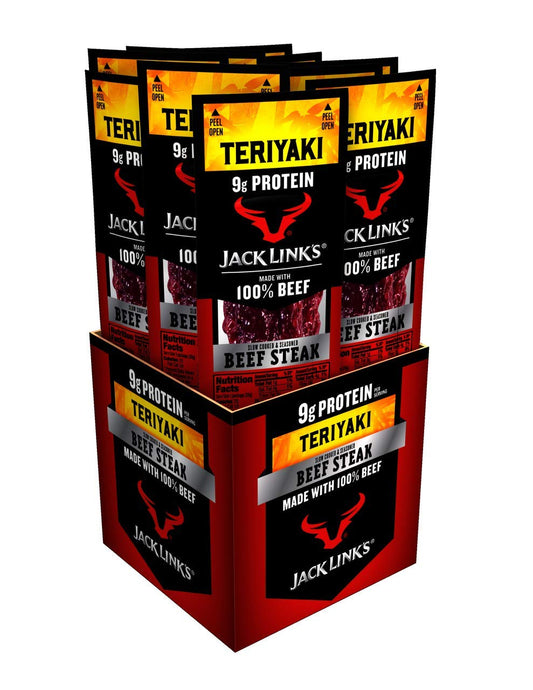 Jack Link’s Premium Cuts Beef Steak, Teriyaki, Happy National Jerky Day, Meat Snack with 9g of Protein, Great Father's Day Gifts for Dad, Made with Premium Beef, 1 Ounce (Pack of 12)