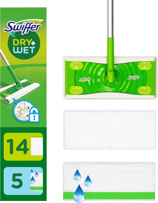 Swiffer Sweeper 2-in-1 Mops for Floor Cleaning, Dry and Wet Multi Surface Floor Cleaner, Sweeping and Mopping Starter Kit, Includes 1 Mop + 19 Refills, 20...