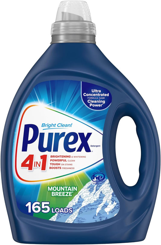 Purex Liquid Laundry Detergent, Ultra Concentrated, Mountain Breeze, 82.5 Ounce, 165 Loads