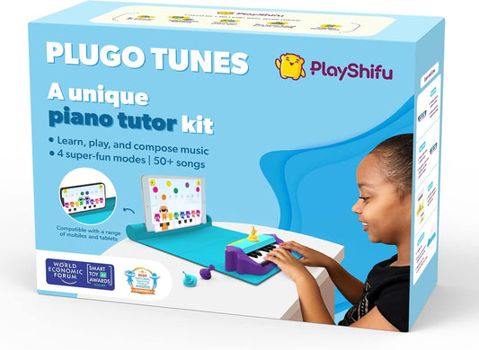 Plugo Tunes by PlayShifu - Piano Learning Kit | Musical STEAM Toy for Ages 4-10 - Music Instruments Gift for Boys & Girls (Works with iPads, iPhones, Samsung tabs/Phones, Kindle Fire)