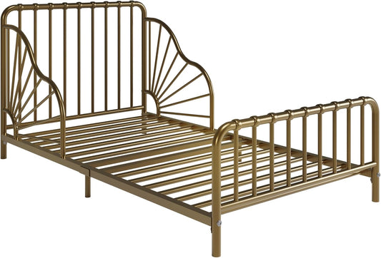 Little Seeds Quinn Whimsical Metal Toddler Bed, Gold 
