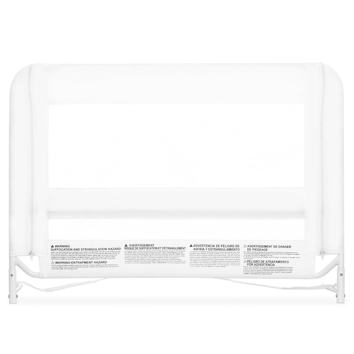 Lightweight Mesh Security Adjustable Bed Rail with Breathable Mesh Fabric in White - 33'L X 14"W X 23" H