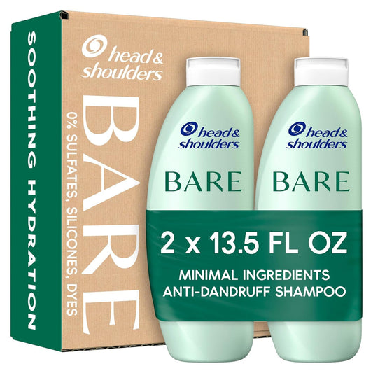 Head & Shoulders BARE Dandruff Shampoo, Sulfate Free Minimal Ingredients Anti Dandruff Shampoo, Soothing Hydration, Ecobottles with Less Plastic, Safe...