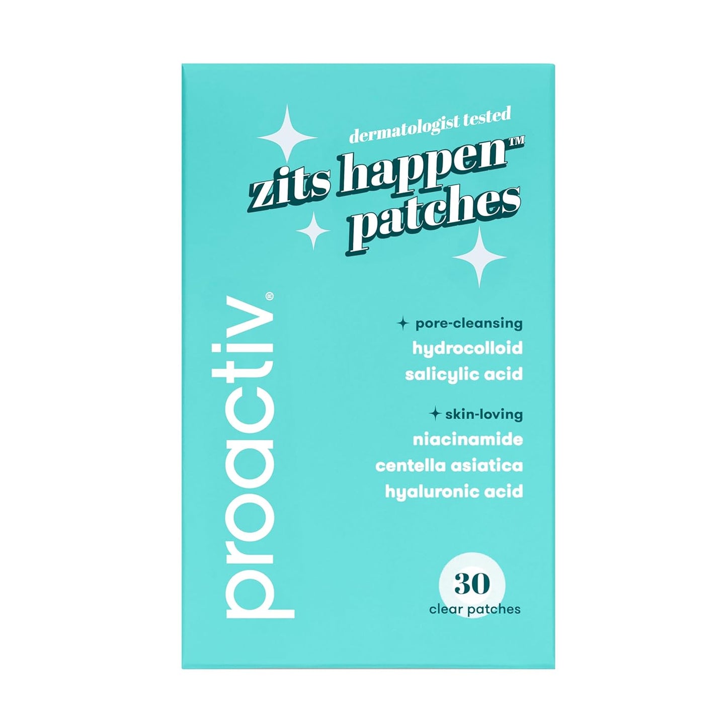 Proactiv Zits Happen® Hydrocolloid Acne Patches- Pimple Patches for Face and Back Acne with Pore Cleansing Salicylic Acid- 30 Count
