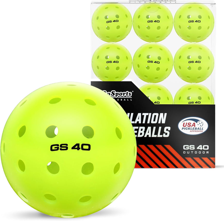 GoSports GS 40 Pickleball Balls - 4, 12, or 36 Pack of Regulation USAPA Pickleballs