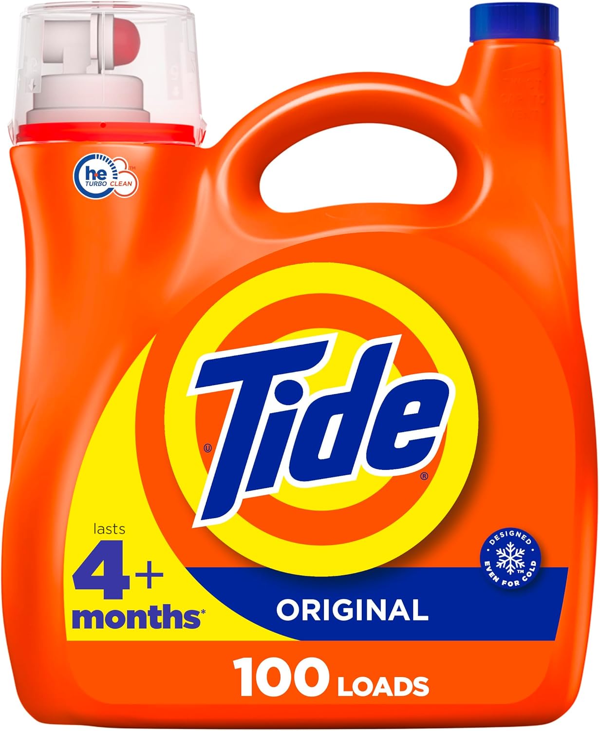 Tide Liquid Laundry Detergent, Original Scent, HE Compatible, 100 Loads, 132 fl oz