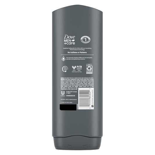 DOVE MEN + CARE Body and Face Wash Purifying Charcoal + Clay Body Wash for Men with 24-Hour Nourishing Micromoisture Technology 18 oz