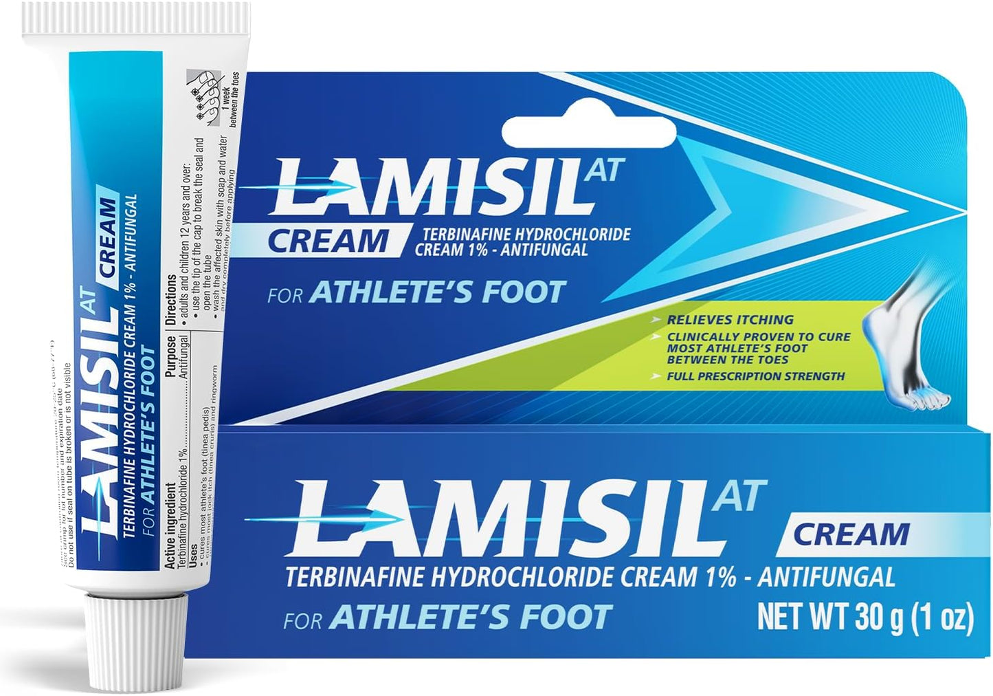 Lamisil 1% Athlete’s Foot Cream, Fast Relief Athlete’s Foot Treatment, Relieves Symptoms, Antifungal Cream 30g