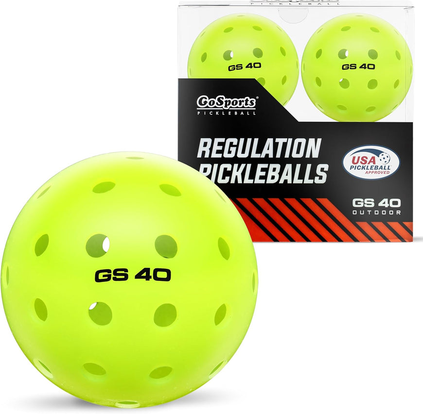 GoSports GS 40 Pickleball Balls - 4, 12, or 36 Pack of Regulation USAPA Pickleballs