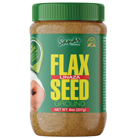 Sanar Naturals Ground Flax Seed - Plant-Based Vegan Protein, High Fiber, Gluten Free, Non-GMO Whole-Milled Flaxseed, 8 oz