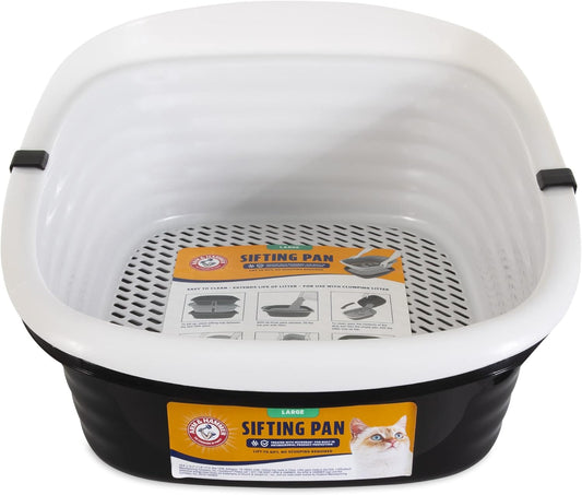 Arm & Hammer Large Sifting Litter Box Scoop Free Cat Litter Tray with Microban, Made in USA