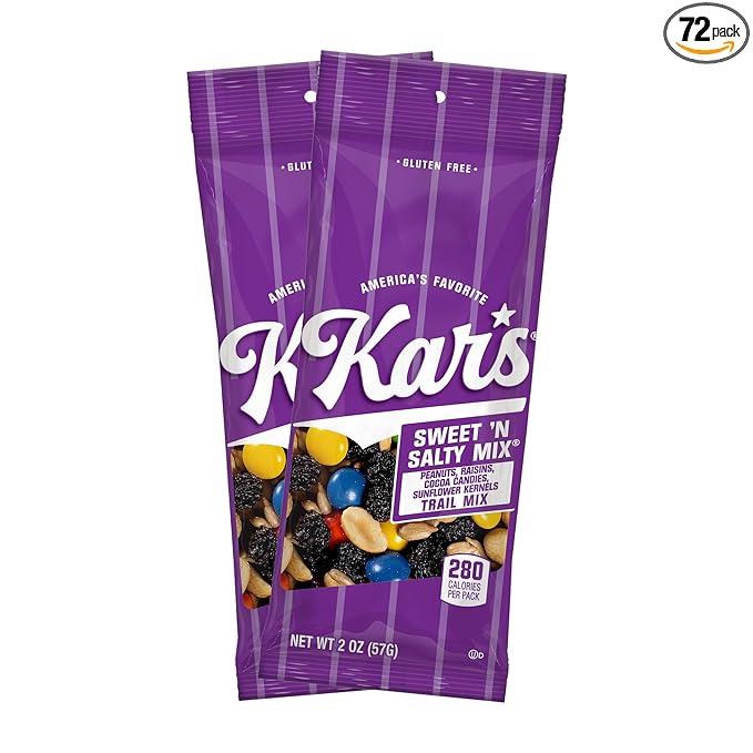 KarÕs Nuts Sweet ÔN Salty Trail Mix, 2 oz Pouch (Pack of 72), Gluten-Free Trail Mix Snack