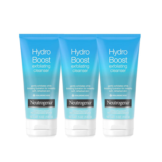 Neutrogena Hydro Boost Gentle Exfoliating Daily Facial Cleanser with Hyaluronic Acid, Clinically Proven to Increase Skin's Hydration Level,...