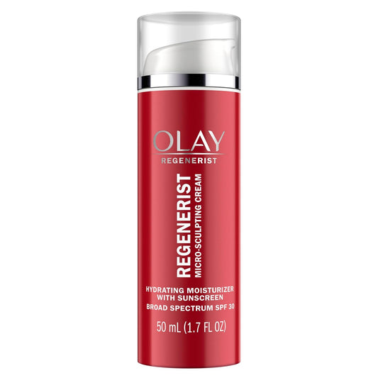 Olay Face Moisturizer Regenerist Microsculpting Cream With SPF 30 Sunscreen and Vitamin E for Advanced Anti-Aging, 50ml