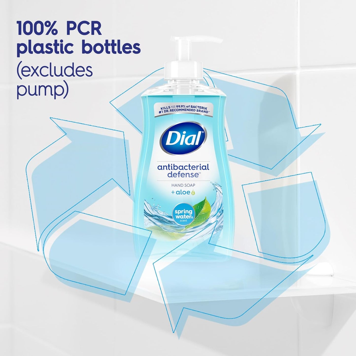 Dial Antibacterial Liquid Hand Soap, Spring Water, 11 fl oz (Pack of 4)