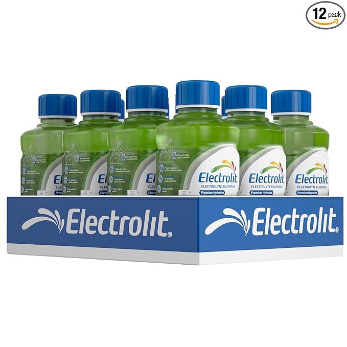Electrolit, Electrolyte Beverage, Green Apple, 21 Fl Oz bottle (Pack of 12)