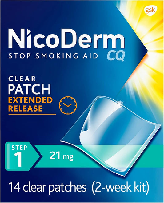 NicoDerm CQ Step 1 Nicotine Patches to Quit Smoking, 21 mg, Stop Smoking Aid, 14 Coun