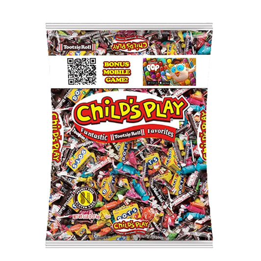 Tootsie Roll Child's Play Candy Favorites with Bonus Mobile Game, 5 Pounds of Individually Wrapped Party Candy - Funtastic Candy Variety Mix Bag - Peanut Free, Gluten Free (5 Pounds)