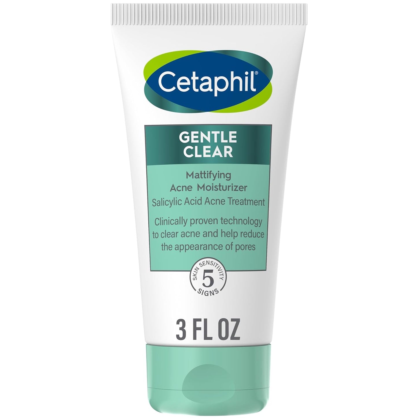 Cetaphil Face Moisturizer, Gentle Clear Mattifying Acne Moisturizer With 0.5% Salicylic Acid, Hydrates and Treats Sensitive Acne Prone Skin, Skin Care fo