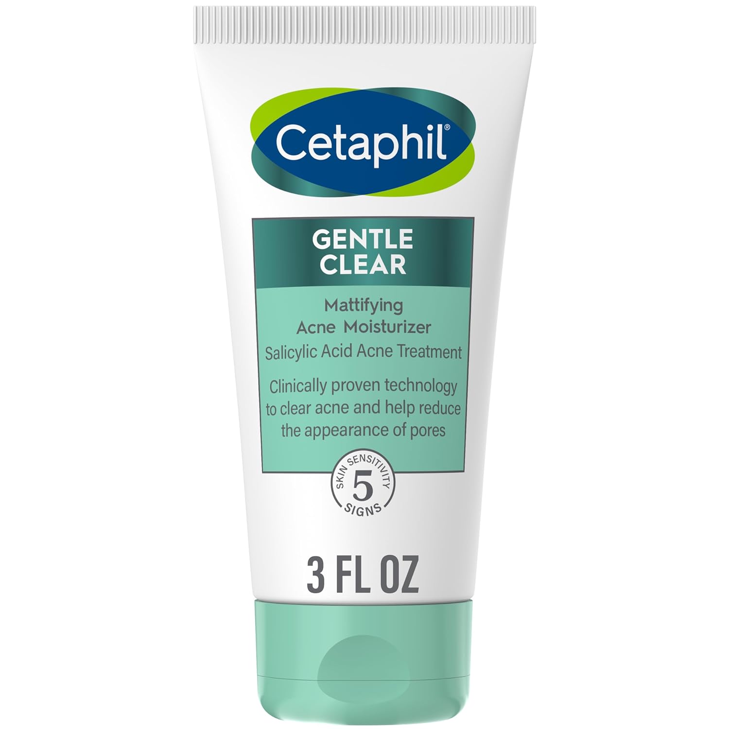 Cetaphil Face Moisturizer, Gentle Clear Mattifying Acne Moisturizer With 0.5% Salicylic Acid, Hydrates and Treats Sensitive Acne Prone Skin, Skin Care fo
