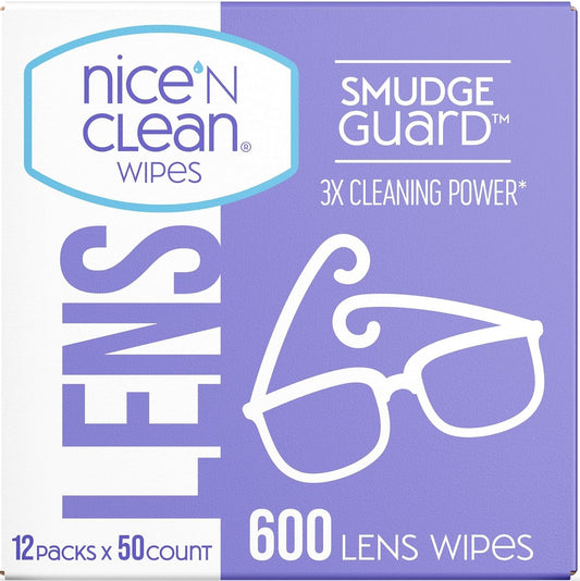 Nice 'n Clean SmudgeGuard Lens Cleaning Wipes (600 Total Wipes) | Pre-Moistened Individually Wrapped Wipes | Non-Scratching & Non-Streaking | Safe...