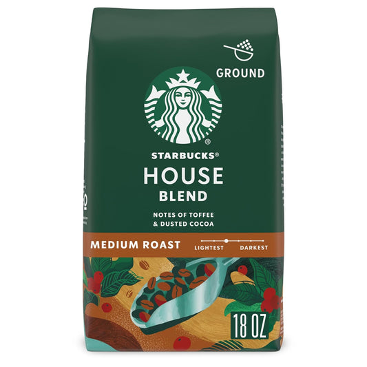 Starbucks Ground Coffee—Medium Roast Coffee—House Blend—100% Arabica—1 bag (18 oz)