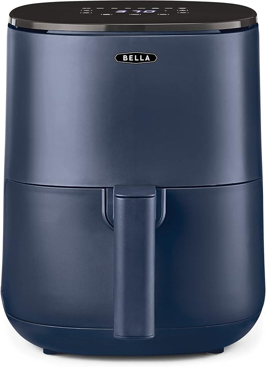 BELLA 3 Qt Touchscreen Air Fryer Oven and 5-in-1 Multicooker with Removable NonstickDishwasher Safe Crisping Tray and Basket, 1400 Watt Heating System, Matte Blue