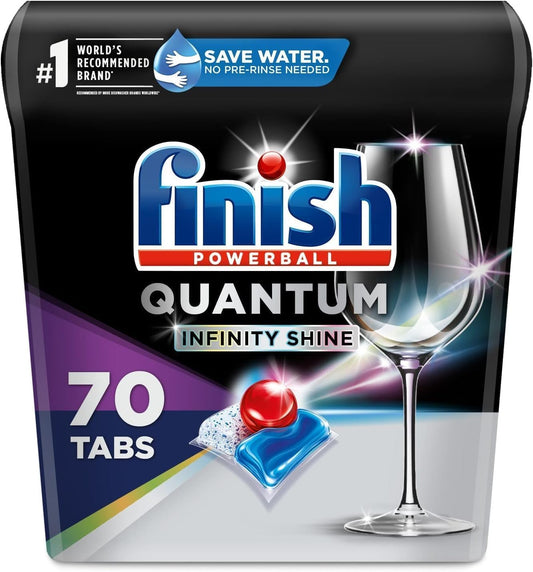 Finish Quantum Infinity Shine - 70 Count - Dishwasher Detergent - Powerball - Our Best Ever Clean and Shine - Dishwashing Tablets - Dish Tabs (Packaging May...