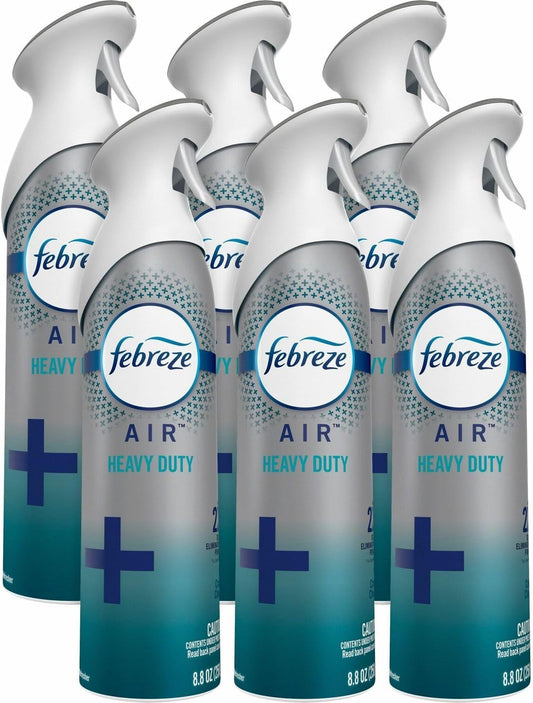 Febreze Air Freshener Heavy Duty Spray, Odor Fighter, Crisp Clean, 8.8 oz (Pack of 6)